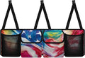American Flag Large Capacity Car Trunk Organizer, Waterproof Oxford Backseat Hanging Storage Bag with 4 Pockets, Foldable Car Organization for Car Tools, Car Accessory for SUV Truck