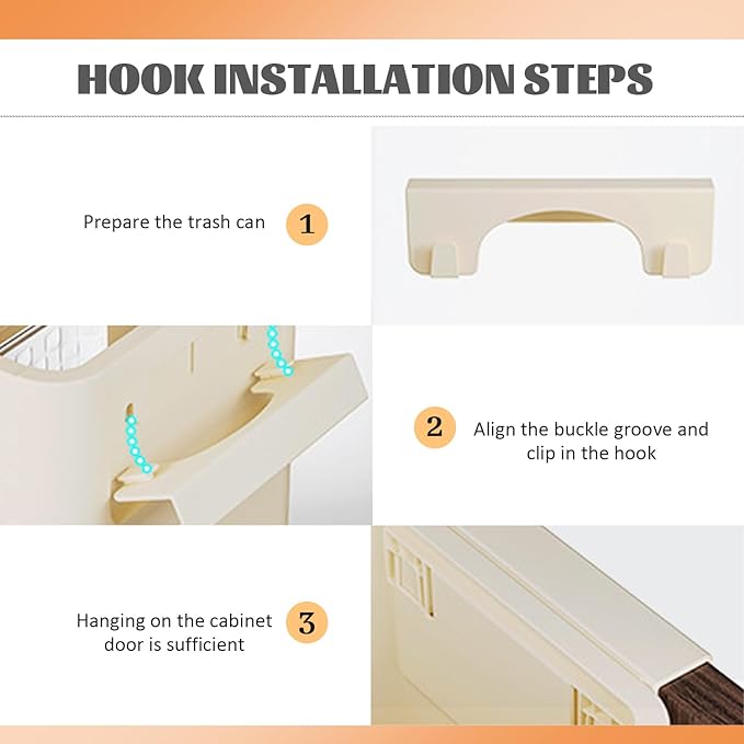 Hanging Kitchen Trash Can Collapsible Trash Bin Magnetic Garbage Bin Plastic Waste Can Compost Bin Garbage Can for Kitchen Bedroom Bathroom Cabinet