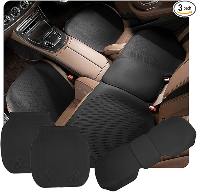 ontto Set Car Seat Cushions for Front and Rear Seat,Universal Seat Pad fits Most Vehicles,Non-Slip Seat Insert Mat Cushion with Buckle Fixing,Cooling Summer Seat Cushion