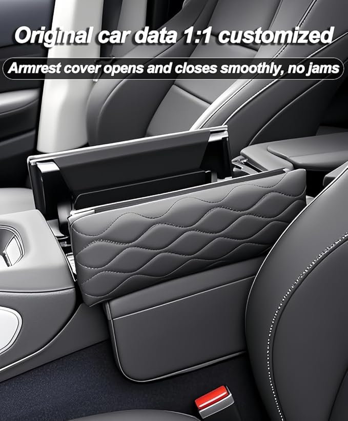 Egreat Center Console Armrest Cover for Mercedes Benz GLE 350 450 W167, GLS 450 X167 2020-2025, Leather Armrest Console Cover with Side Storage Pockets (for GLE GLS)