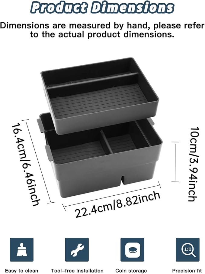 Ruiya 2024-2025 2026 TX350 Center Console Organizer for Leuxs TX350 Accessories ABS Material Double Layer Armrest Console Organizer Compatible with 2024 2025 2026 Leuxs TX All Trims(2Packs)