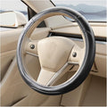 Car Steering Wheel Cover, 15 Inch Non-Slip Leather Full Surround Steering Wheel Guard with Inner Ring, Automotive Interior Protective Accessories, Compatible with Most Vehicle (Black)