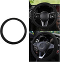 Stretch Elastic Steering Wheel Cover, All-Season Comfort, Warm in Winter & Cool in Summer, Universal 15 Inch Microfiber Breathable Ice Silk, Anti-Slip, Odorless, Easy Carry, Fit Car, SUV (Black)