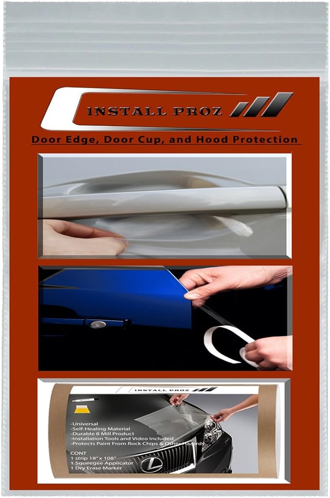 Install Proz Self-Healing Clear Paint Protection Bundle-Hood Strip, Door Edge, and Door Cup Protectors