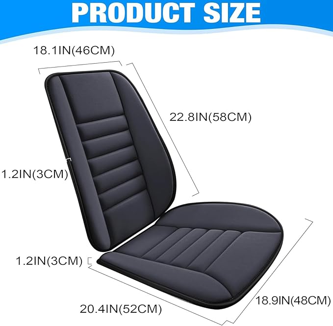 Car Seat Cushion with Back Support Pillow for Ford Ranger 2024, Pillow Memory Seat Covers Desk Chair Cushion Back Support for Automotive Seat Driver Interior Accessories, D/Dark Grey