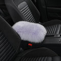 Wool Car Center Console Cover,Universal Fluffy Sheepskin Car Armrest Pad,Car Interior Accessory for Women Men,Armrest Cover Protector for Cars,Vehicles,SUV Light Purple
