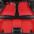 Custom Making Car Floor Mats Protection Pads for 99% Sedan/Coupe/Hatchback/SUV/Pickup Men Women Car Floor Mats Coverage Pads Anti-Slip Leather Floor Lining (Red Stripe)