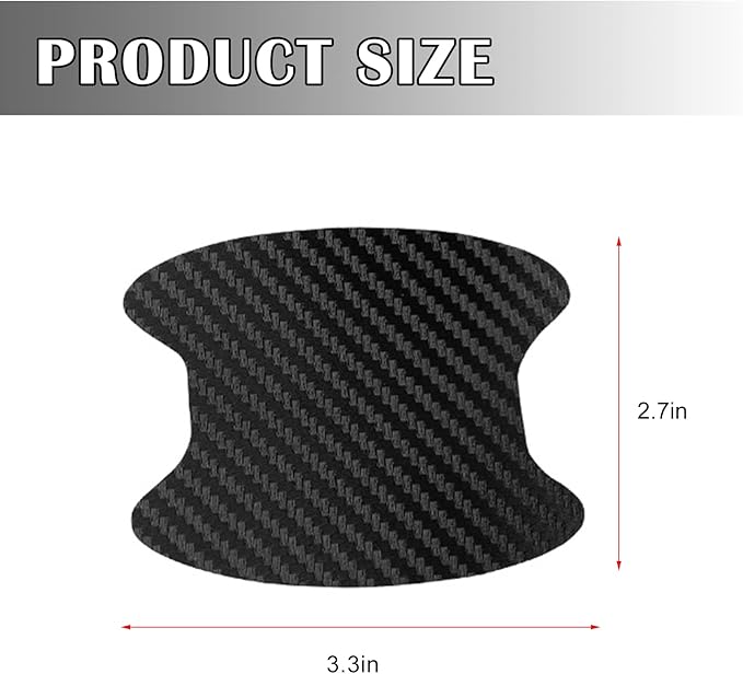 kingsea 4PCS Car Door Handle Scratch Protector, Removable Magnetic TPU 3D Carbon Fiber Texture Car Door Handle Paint Scratch Protector Sticker Universal (Style 7)