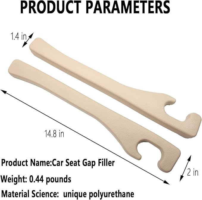 Uootill Car Seat Gap Filler Set of 2,Seat Gap Organizer, No Drop Seat Guard,Car Seat Accessories,Drop seat Gap fillers Between Seat and Console Stop Things from Dropping (Beige)