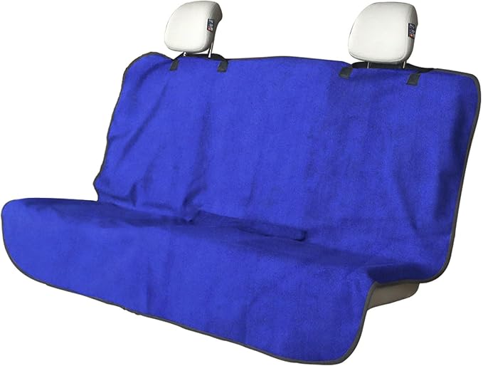 LoyaGour Back Seat Cover for Car Trucks Van SUV,Waterproof Rear Bench Towel Seat Covers for Dogs and Kids,Automotive Backseat Protector (Blue)