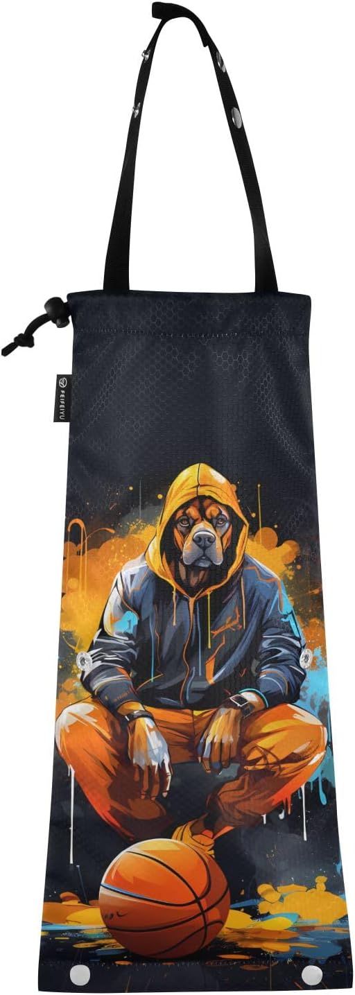 ALAZA Hanging Car Trash Bags Garbage Bag Trash Can for Back Seat Small Dog Basketball Washable Storage Bag Retractable 2 Pack