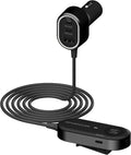 Scosche CPD100EX-VA1 Six Port 100W USB Car Charger Fast Charging Adapter PD 30W & 20W USB-C Ports & 18W USB-A Port, Travel Charger for Multiple Devices with 5FT extension Cable for iPhone 15, iPad Pro