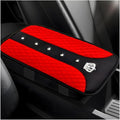 Bling Crown Car Center Console Mats, Anti-Slip and Waterproof Crystal Car Armrest Pad Protector, Universal Rustproof Armrest Decor Cushion for Cars & SUVs, Car Accessories (Red)
