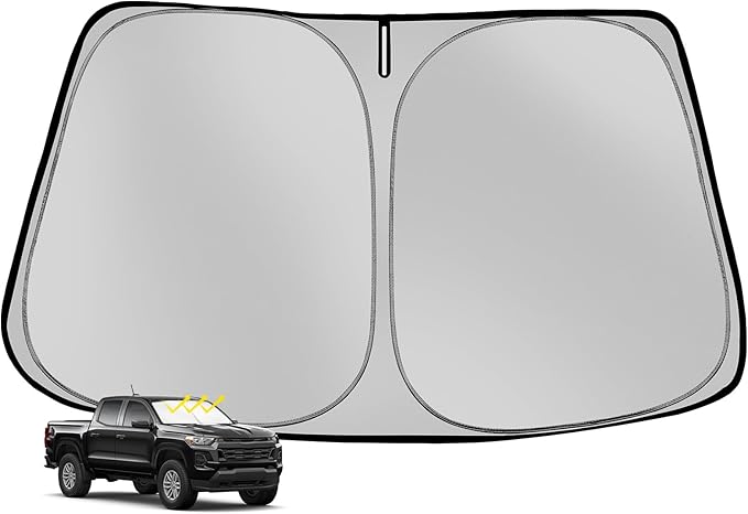 Fonowka Windshield Sun Shade for 2023-2025 Che-vro-let/Chevy Colorado Foldable Sun Sunshade for Car Front Window Blocks UV Rays and Heat Automotive Interior Protector Custom Fit Accessories