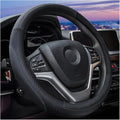 AUCELI Car Steering Wheel Cover, 14 1/2"-15" Leather Non-Slip Breathable Elastic Automotive Steering Wheel Protector, Sporty Car Accessories for Women Men, Universal for SUV, Truck, RV