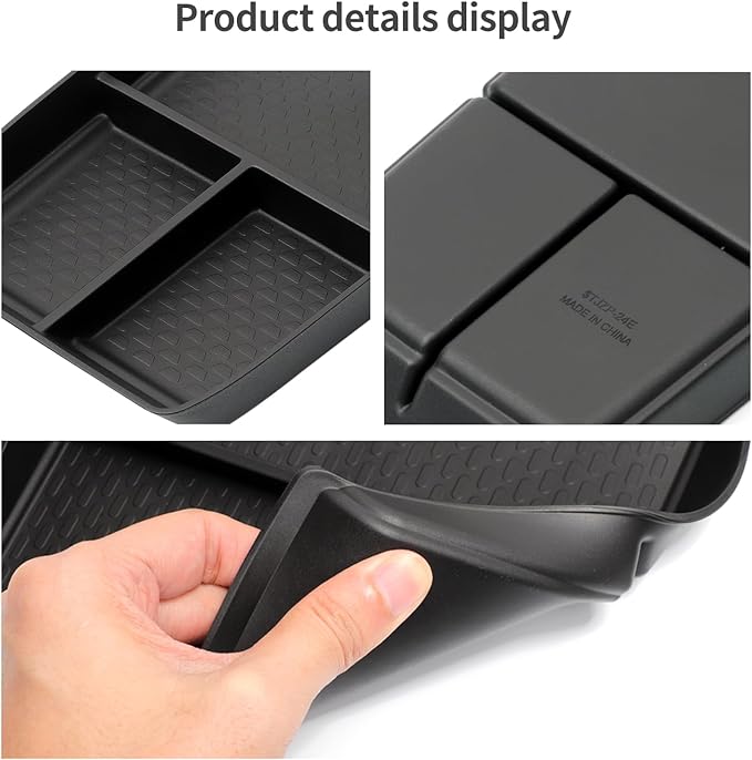 SMABEE Lower Center Console Organizer Tray for Chevrolet Chevy Equinox 2025 2026 Accessories Under Center Console Organizer Insert TPE Interior Black (Not Fit Equinox EV)