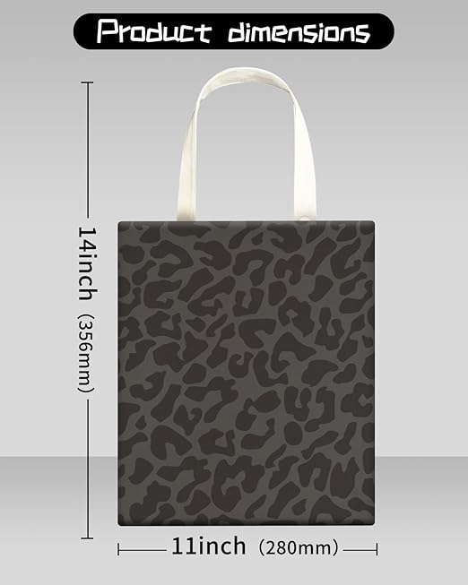 APVDSH Cute Canvas Car Garbage Bag, Black Leopard Print, Car Trash Bin, Seat Back Hanging, 5L