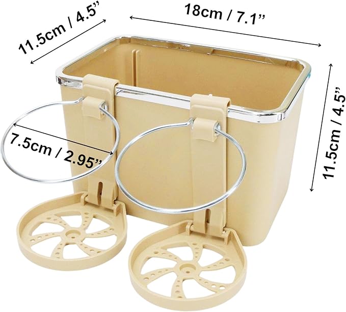 Armrest Organizer with Twin Fold-Flat Cup Holders, Between Seat Center Console Storage Box for Tissue, Water Tumbler Smartphone Wallet, Car Truck Universal Tray Multifunctional Interior Accessories