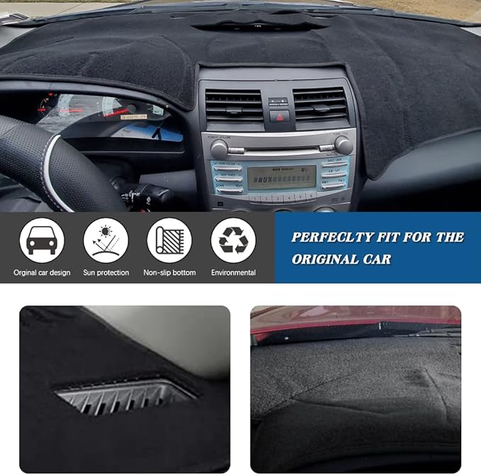 KEDAKEJI Car Carpet Dashboard Cover,Dash Cover Mat Compatible with Toyo ta Camry 2007 2008 2009 2010 2011 (Black)