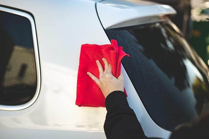 The Rag Company - Car Wash Towel - Professional Microfiber Auto Detailing and Drying Towels, Lint-Free, Streak-Free, Great for General Cleaning, 320gsm, 16in x 27in, Lime (Wholesale Case of 125)
