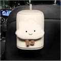 Car Trash Can Bin with Lid, Leakproof Cute Cartoon Style Hanging Car Flip Lid Trash Can, Detachable Garbage Bin Organizer Storage for Car Truck SUV Sedan, Car Accessories (Smile Cloud)