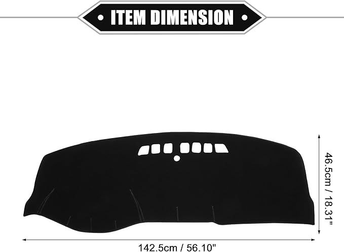 Car Dashboard Cover Mat Compatible for Buick LaCrosse 05-08, Protective Polyester Black Center Console Interior Trim Dash Board Mat