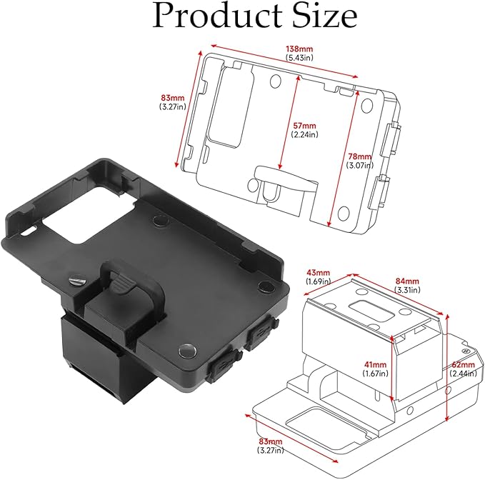 Motorcycle Phone Holder Navigation Bracket GPS for BMW R1200RT R1250RT 2014-2020 Wireless Charging and USB Charging Two in One Mobile Phone Mount GPS Navigator