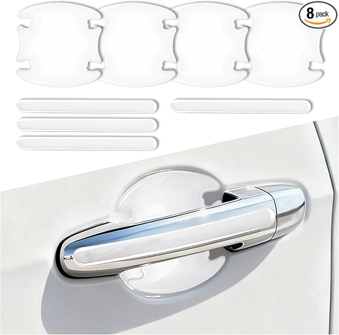 8PCS Car Door Handle Protector,Transparent Car Door Handle Scratch Protector for Protection & Decoration,Universal Cars Handles Protectors Cars Accessories for Most Vehicles