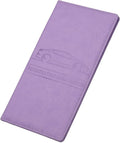 HARFINGTON Car Registration and Insurance Holder 9.65" x 4.92" PU Leather Vehicle Glove Box Organizer Storage Accessories Men Women Car ID Holder for License ID Cards Bank Cards, Dark Purple