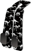 AXRQLSU PU Leather Car Seat Hook, Storage Headrest Hanger, Cute Car Backseat Organizer, Car Hooks For Purses and Bags Black White Dinosaur
