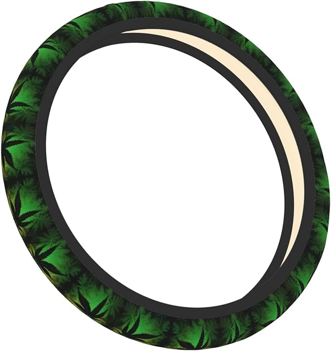 Jamaica Leaves Flag Car Steering Wheel Cover, 15 Inch Steering Wheel Cover Stylish Decor for Most Cars