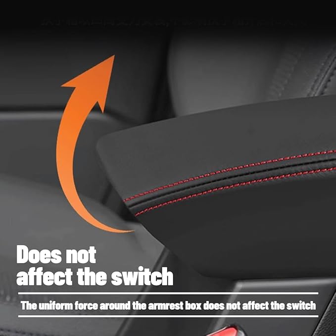 Center Console Cover Compatible with 2025 Subaru Forester Armrest Box Cover Car Interior Accessories Arm Rest Cushion Pad Waterproof Anti Slip Stain Resistant Black Stitching