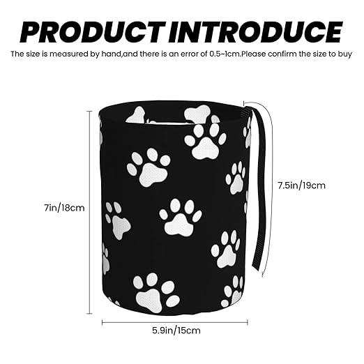 Dog and Cat Paw Print Car Trash Can Garbage Cans Foldable,Cute Hanging Car Organizer and Storage Bag Leak Proof, Auto Back Seat Trash Bin Universal for Truck, SUV, Outdoor Travel