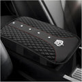 Bling Crown Car Center Console Mats, Anti-Slip and Waterproof Crystal Car Armrest Pad Protector, Universal Rustproof Armrest Decor Cushion for Cars & SUVs, Car Accessories (Black)