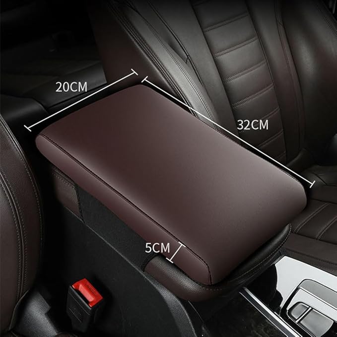 Car Armrest Box Pad for Honda Civic 2022-2025, Pu Leather Covers Arm Rest Cushion Protector Comfortable Center Console Decoration Accessories,32 * 20 * 5cm-White