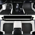 Custom Car Floor Mat Compatible with 97% Car Models Luxury Leather All Weather Waterproof Anti-Skid Full Coverage Car Mats (White with Black)