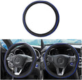 zipelo 14.5"-15" Car Steering Wheel Cover, Auto Interior Wheel Protector with Durable Soft Breathable Anti-Slip Linging Leather, Universal for Vehicles Trucks SUVs Accessories for Women (Style7-Blue)