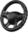 Flying Banner car Steering Wheel Cover Faux Leather Massage Universal fit 3D Honeycomb Hole Anti-Slip Sporty 15 Inches (Grey Black)