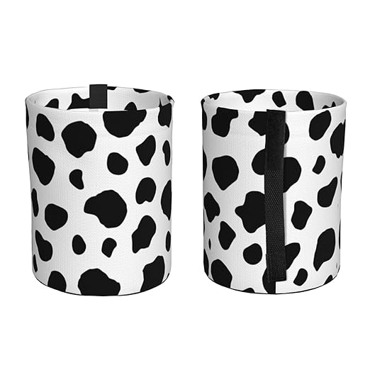 Black and White Cow Pattern Car Trash Can Leak Proof Hanging Waterproof Garbage Can Multipurpose Trash Bin for Car SUV Front Seat Headrest Collapsible and Portable Storage Pocket