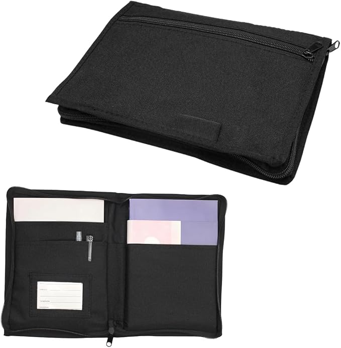 Car Registration and Insurance Holder, Glove Box Compartment Document Holder Owner Manual Case, Soft Zippered Pouch Multi-Pocket Glove Bag for Auto Insurance License Cards (2PCS)