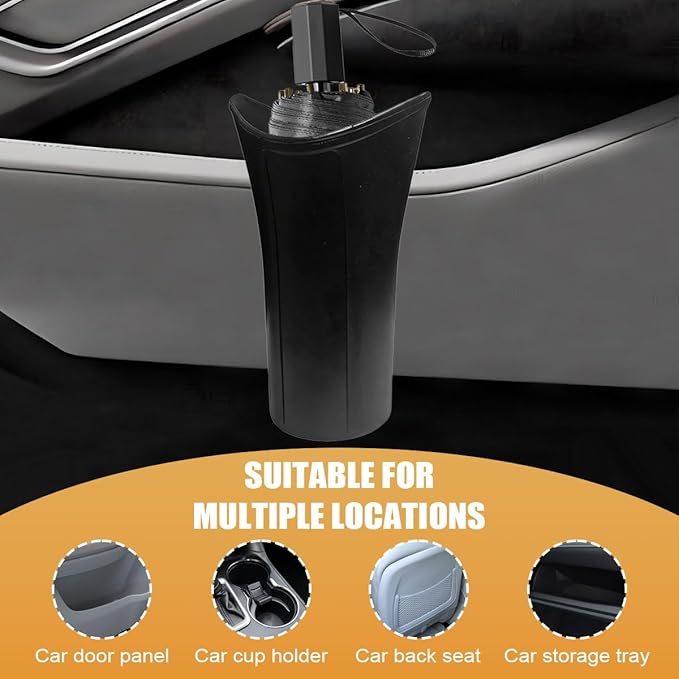 Car Umbrella Storage Bucket, Waterproof & Leakproof Auto Front & Back Seat Door Umbrella Storage Hanging Holder, Portable Vehicle Center Console Armrest Trash Can for Home, Office(Plastic)