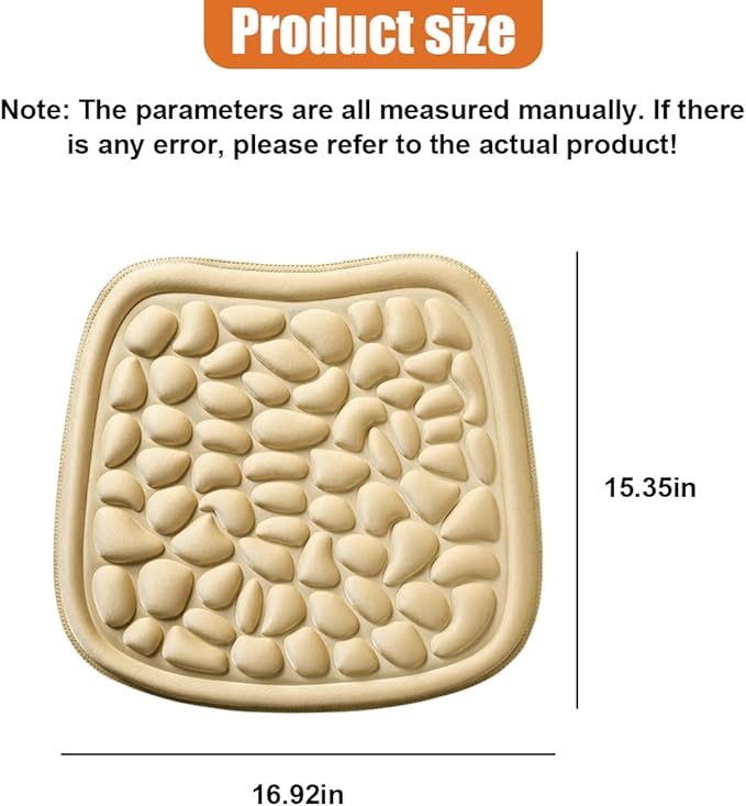 Car Seat Cover, Breathable Comfort Auto Seat Cushion Pad, All Seasons Non-Slip Car Front Driver Bottom Seat Protector, Universal Pressure Relief Accessory for Most Vehicle, Office (Beige)
