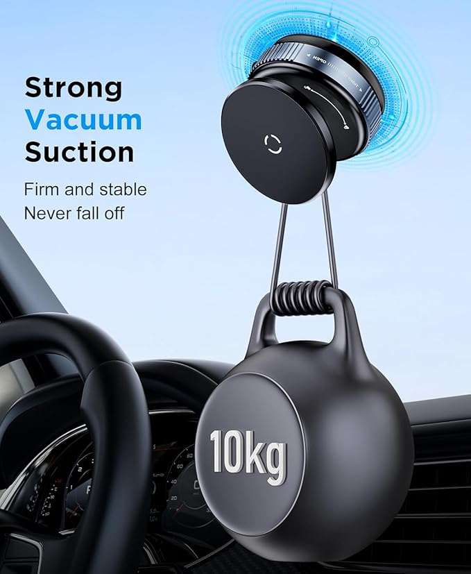 2025 Upgraded Vacuum Magnetic Phone Holder Stand,Strong Magnetic Car Phone Holder for MagSafe,for Magsafe Car Mount,Adjustable Swivel Lock, for Your Car/Gym/Mirror(Black)