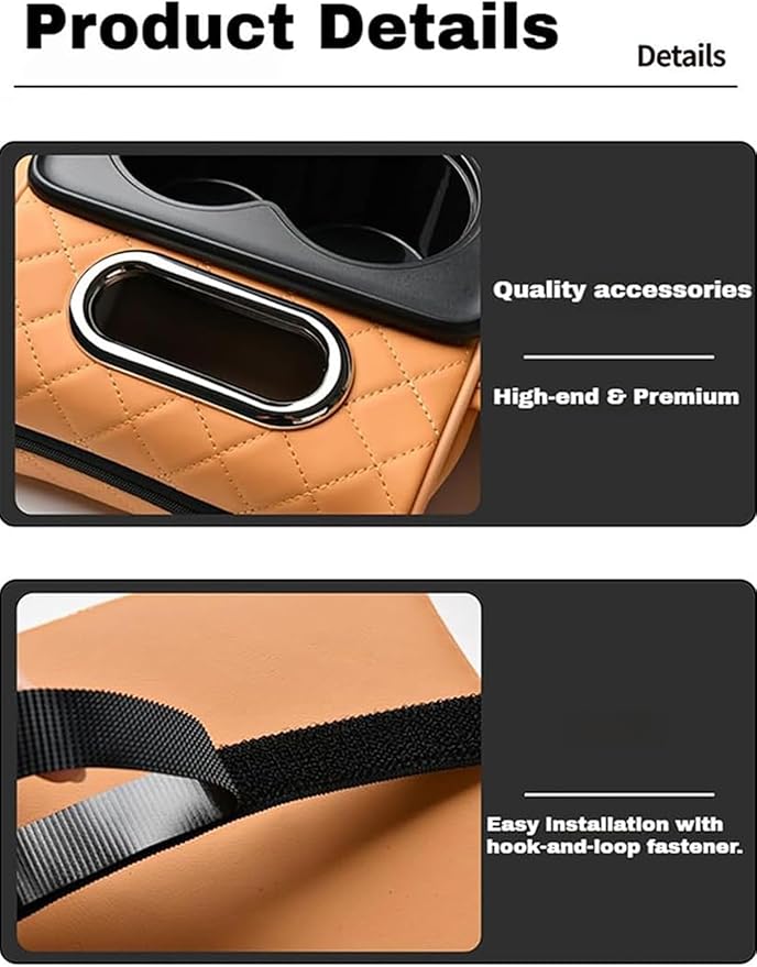 AHFBF Multifunctional Pu Leather Car Armrest Box Mat, Armrest Box Pad for Car, Leather Car Armrest Box Pad with Cup Holders, Car Armrest Box Mat, 5-in-1 Car Center Console Cover (Gray)