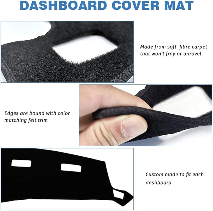 Dashboard Cover Compatible with 2002-2005 Ram 1500 2003-2005 Ram 2500 3500 Black Dash Cover Mat