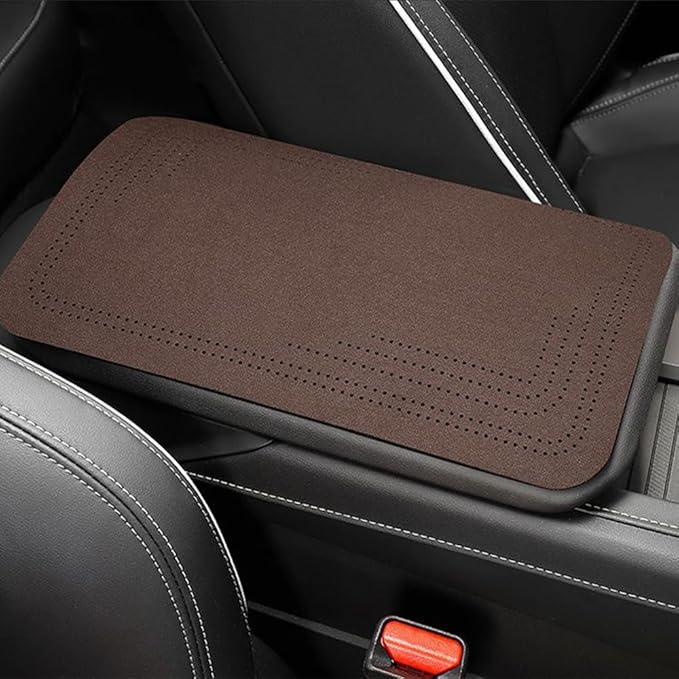 Center Console Cover for Volvo XC70 1997–2016 P2/P3,Auto Armrest Cushion,Car Arm Rest Lid Protector,Middle Console Pad,Automotive Interior Accessories,Brown-19.5X32CM