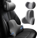 Car Headrest & Lumbar Support Cushion, Car Headrest Pillow, Ergonomic Car Seat Lumbar Cushion for Pain Relief, Memory Foam & Breathable Removable Cover, Car Neck Pillow for Driving, Traveling (Gray)