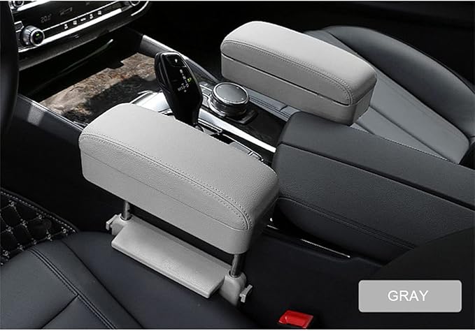 AOWIS Car Console Armrest Box Arm Rest Height Adjustable Comfort Elbow Pad Universal (Grey)