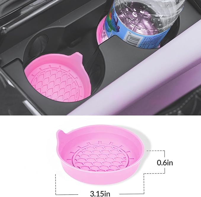 Car Steering Wheel Cover, 3 Piece Bright Carbon Fiber Steering Wheel Covers, Non-Slip Steering Wheel Cover Protector, Great Grip, Universal Car Accessories Decoration for 14.5-15 inch (Pink)