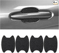 Car Door Handle Cup Protector, 4PCS Carbon Fiber Anti-Scratch Vehicle Door Handle Bowl Sticker, Self-Adhesive Automotive Paint Protective Film, Universal for SUV RV Truck (Black)